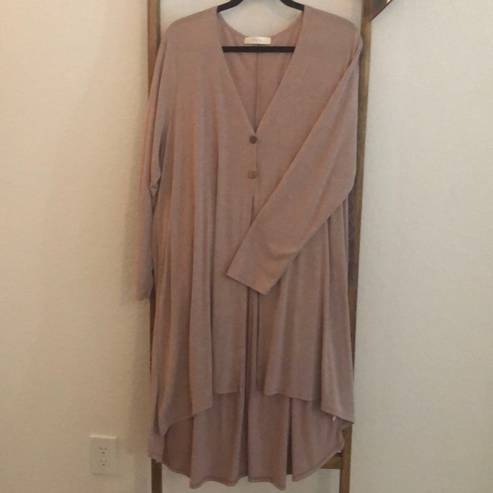 Lily Sky  mauve duster fits 1x-2x